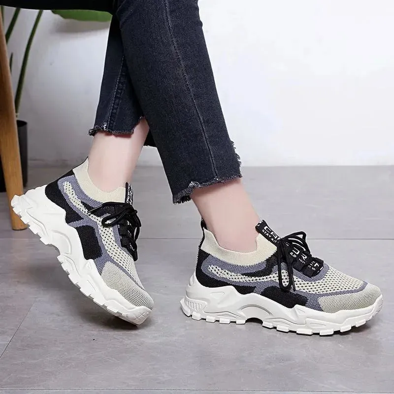 2023 Sneakers Women Platform Flat Shoes Woman Shoes Green Casual Trainers Ladies Chunky Sneakers Women Shoes