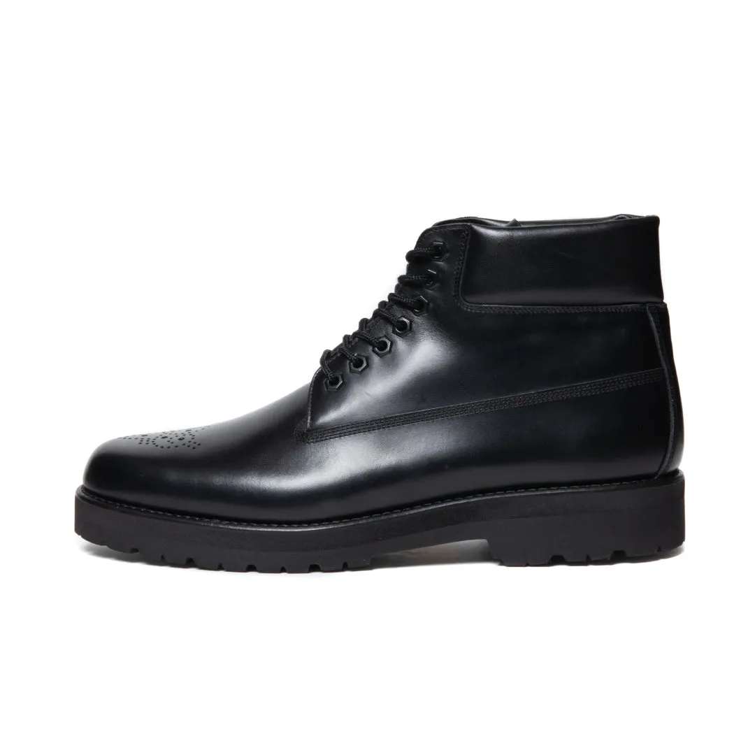 7 Hole Lace Up Boots (Black Smooth)