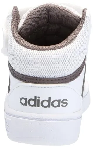 adidas Hoops 3.0 Mid Top Basketball Sneaker, White/Orbit Grey/Putty Grey, 12.5 US Unisex Little Kid