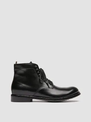 ADMIRAL 004 - Black Leather Lace-up Boots