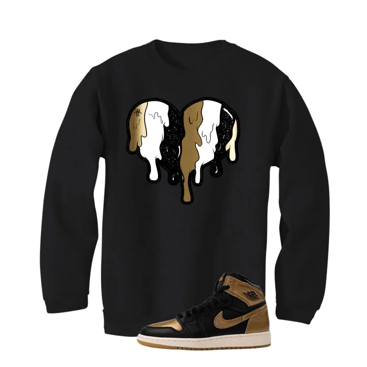 Air Jordan 1 High OG Metallic Gold Black T-Shirt (Heart)| illcurrency