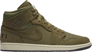 Air Jordan 1 Retro Mid Olive Canvas, Green