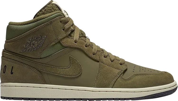 Air Jordan 1 Retro Mid Olive Canvas, Green