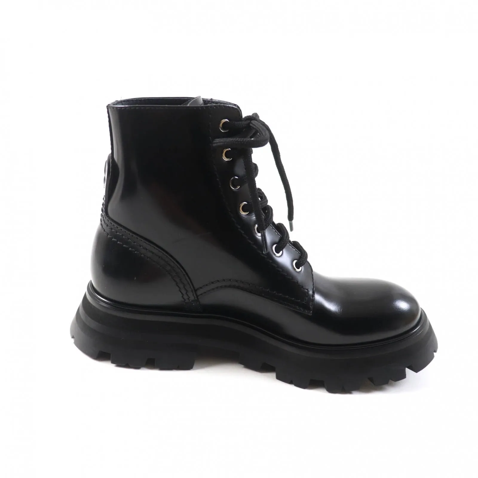 Alexander McQueen Leather Lace-up Boots Black