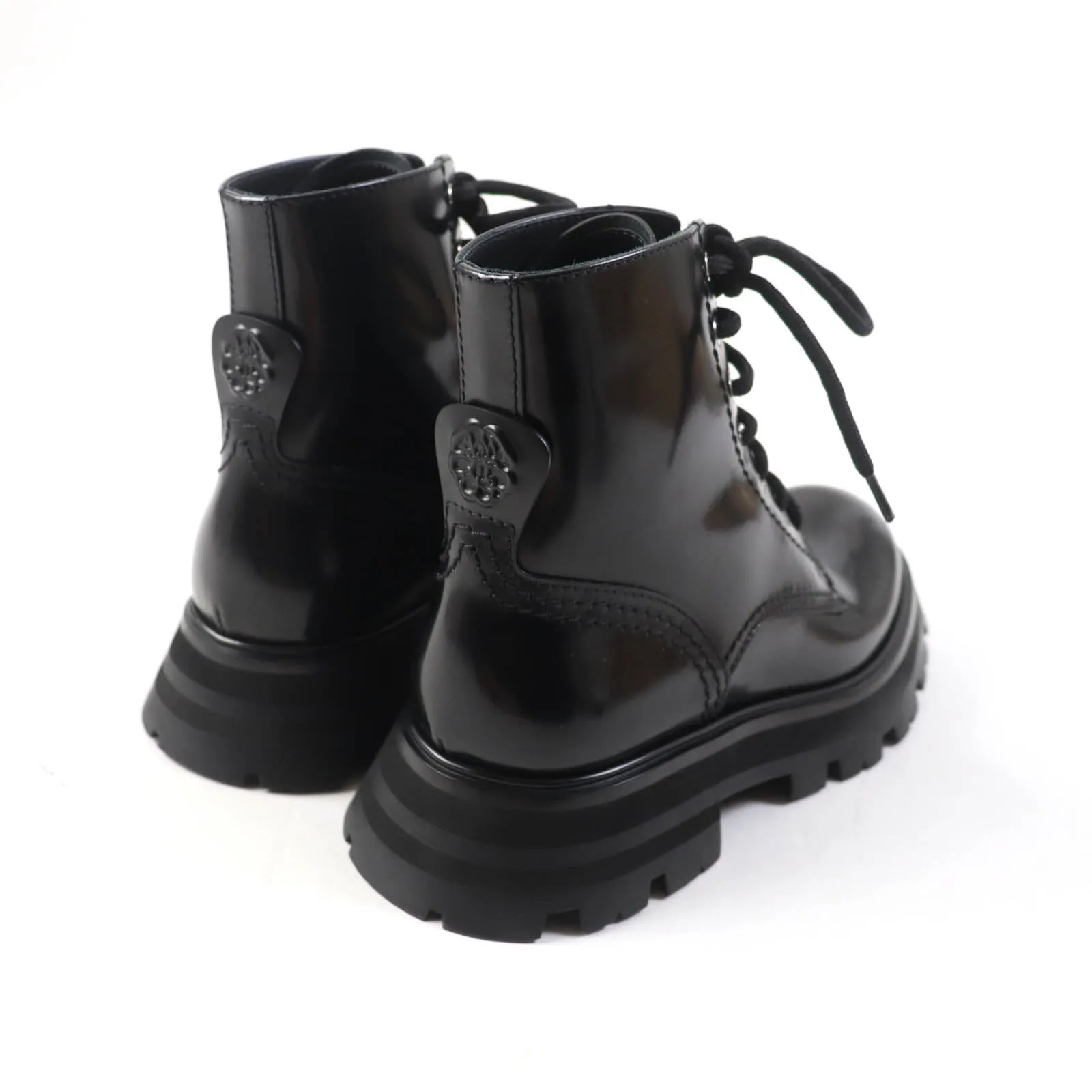 Alexander McQueen Leather Lace-up Boots Black