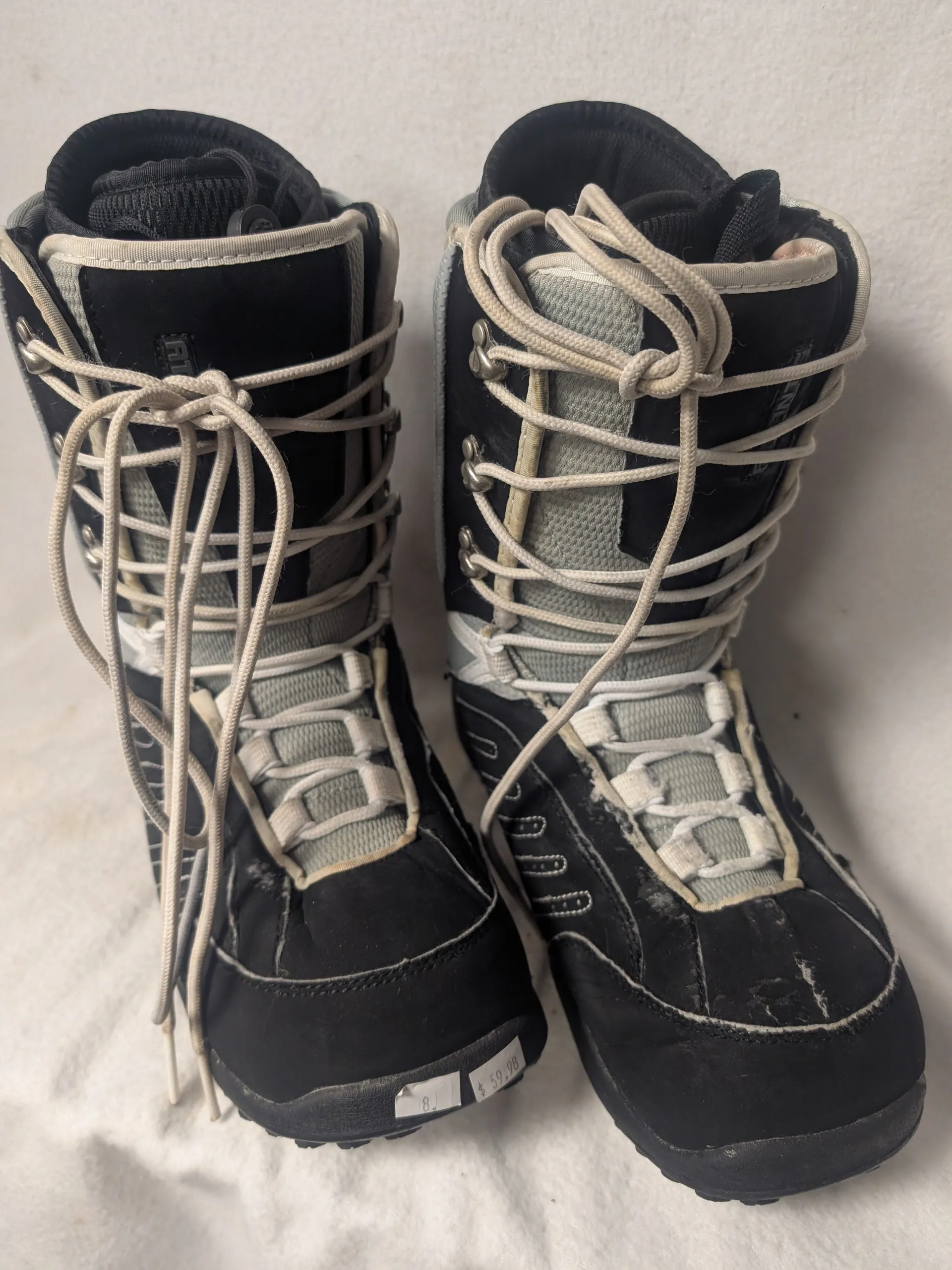 Atlantis Snowboard Boots Size 8 Black Used Lace Up