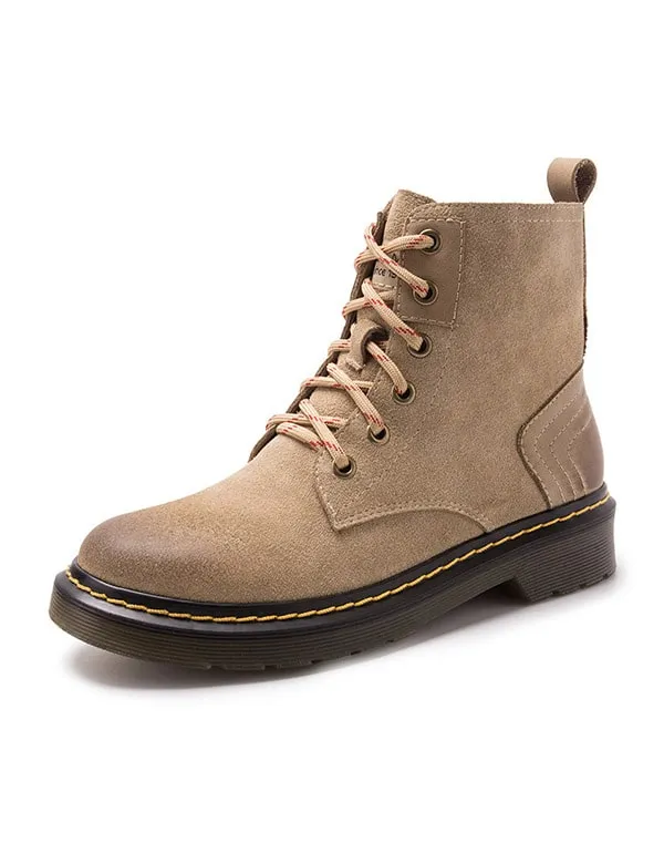 Autumn Winter Retro Leather Lace-Up Martin Boots