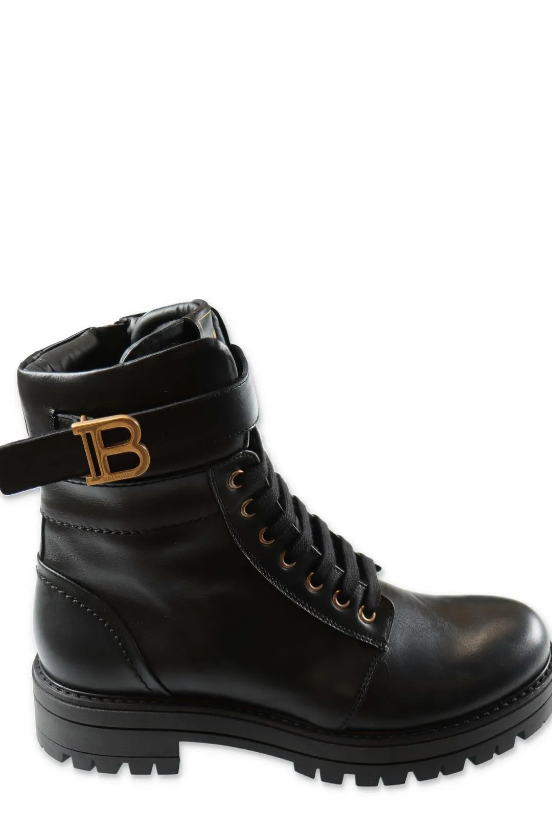 Balmain Kids B Buckled Lace-Up Boots