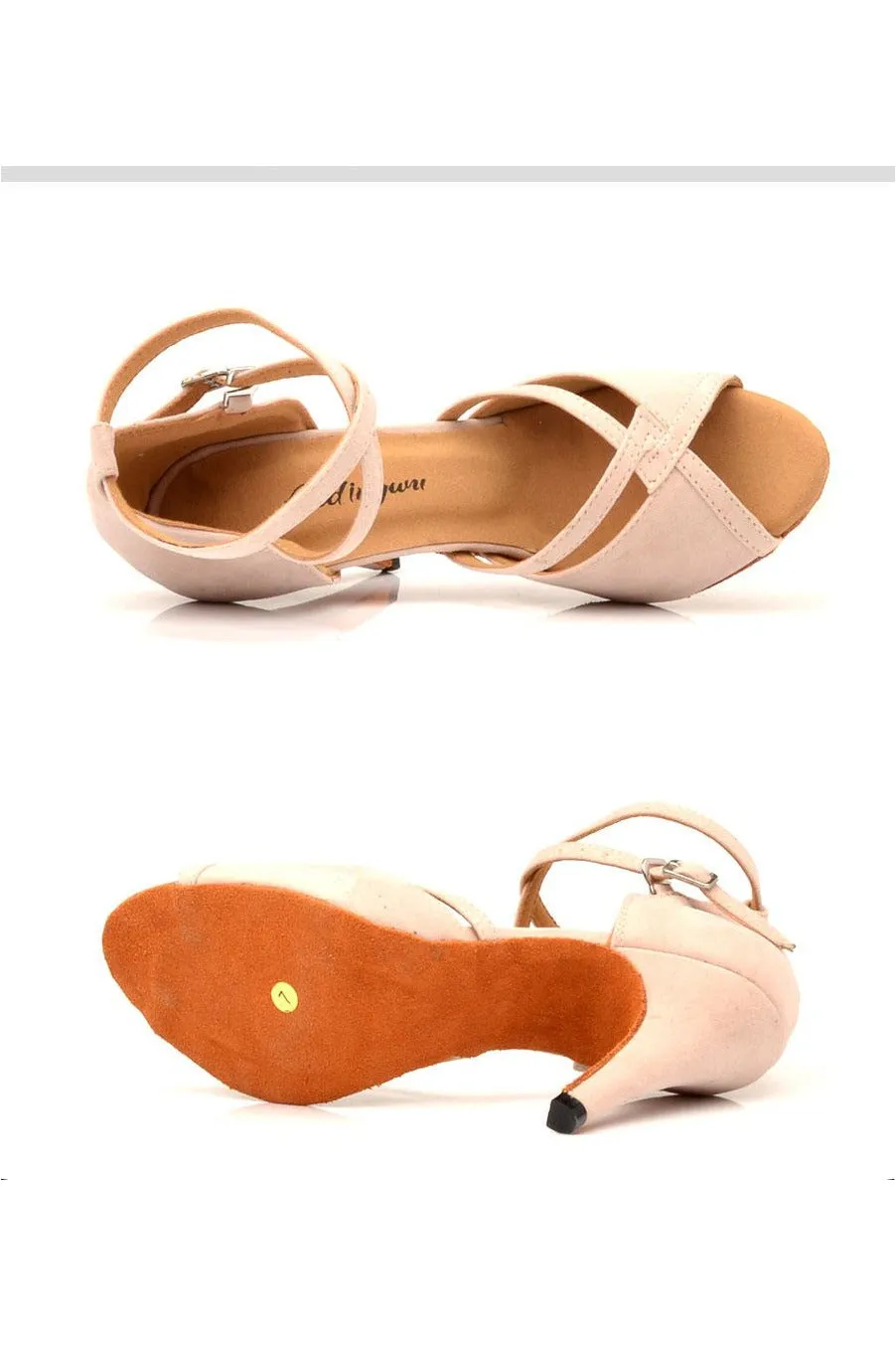 Beige Suede Salsa Dance Shoes