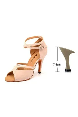 Beige Suede Salsa Dance Shoes