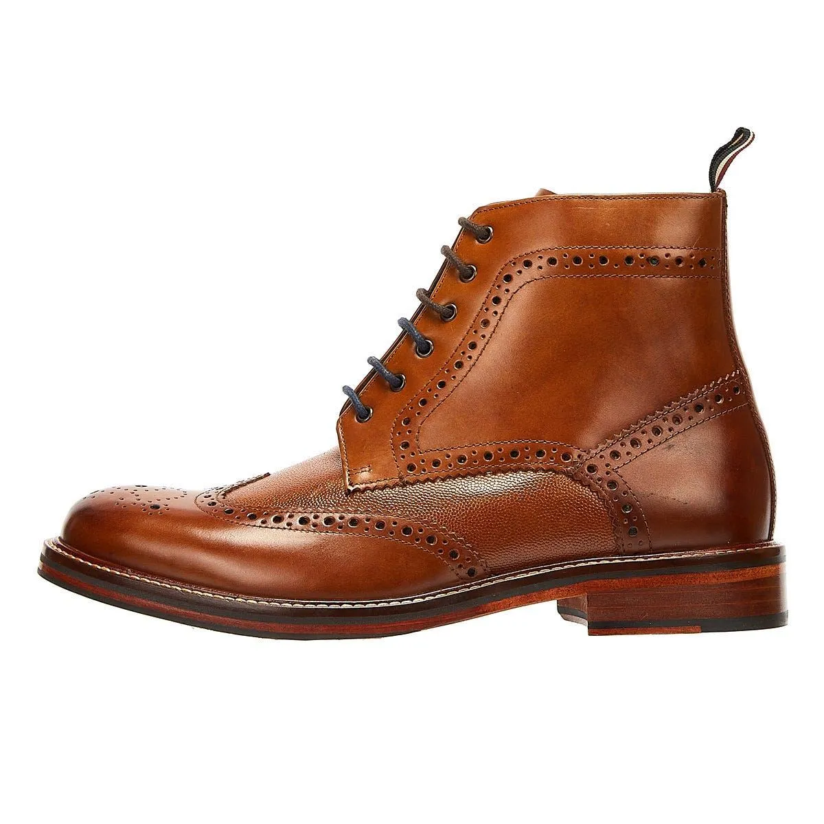 Ben Sherman Alfred Brogue Leather Men's Tan Boots