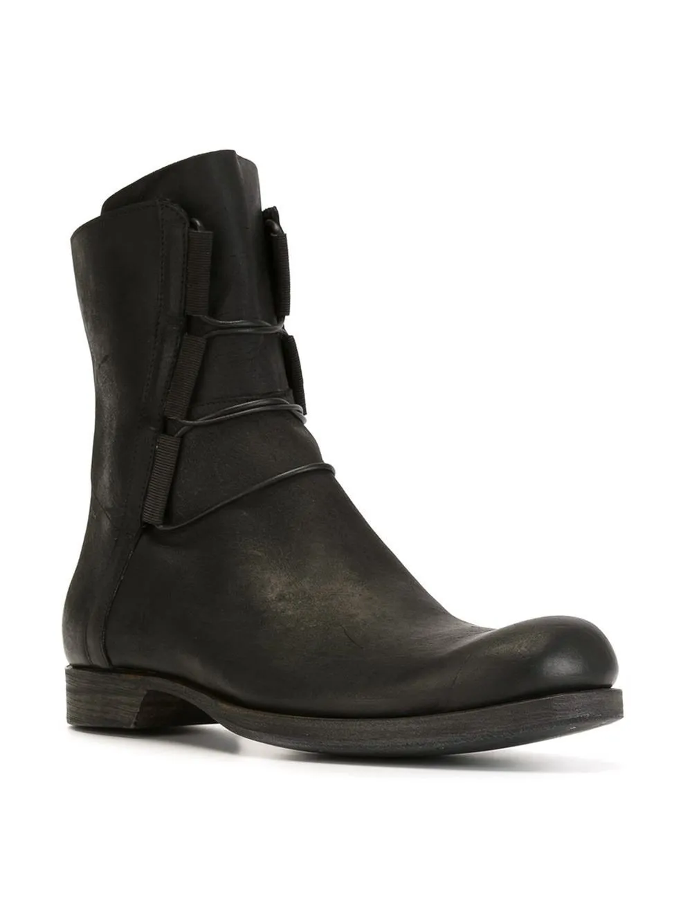 Black Antelope Leather Elastic Tail Boot