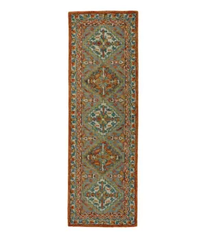 Bordered Medallion Wool Tufted Runner