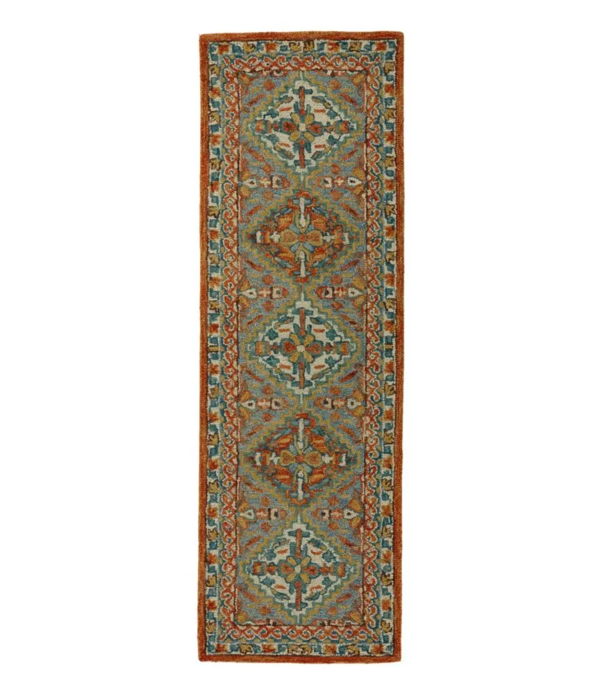 Bordered Medallion Wool Tufted Runner