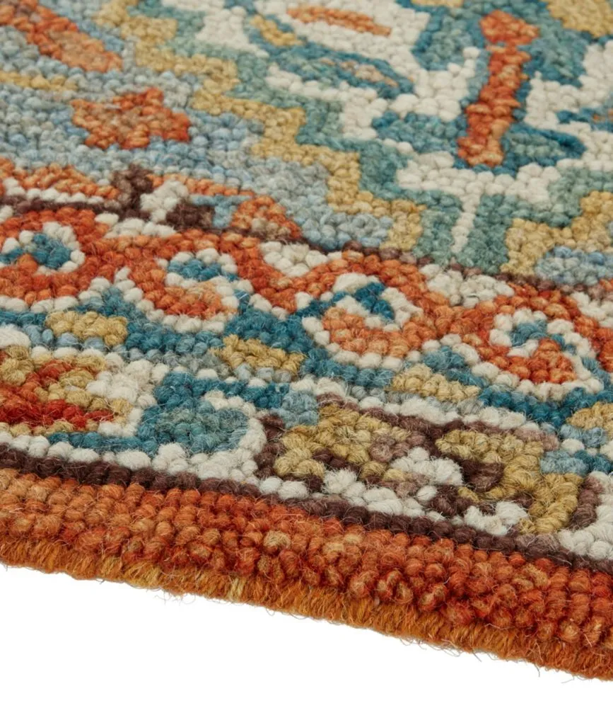 Bordered Medallion Wool Tufted Runner