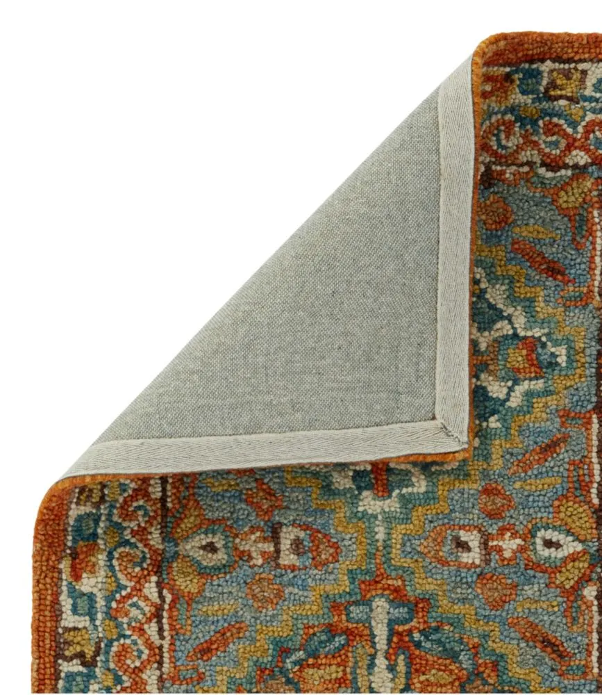 Bordered Medallion Wool Tufted Runner