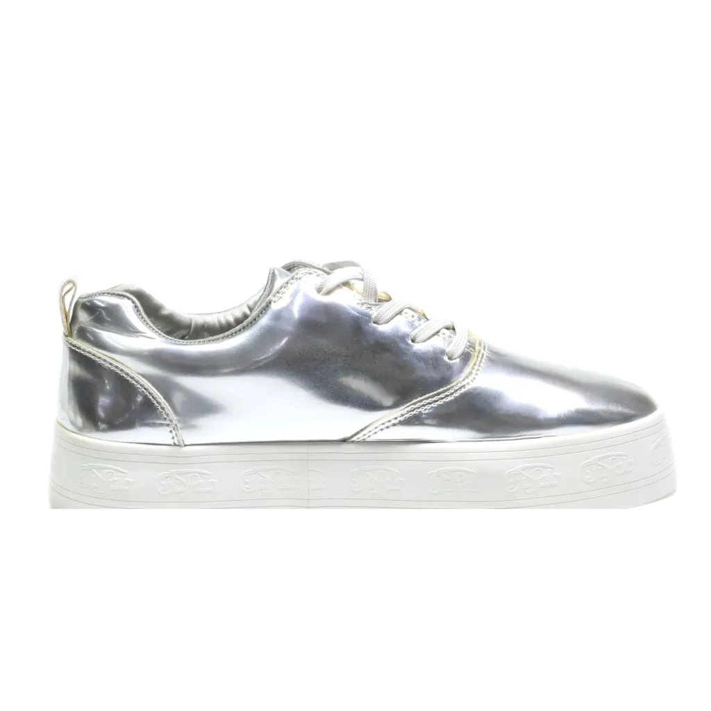 Buffalo Low-Top Sneakers Leather Silver Colour For Women