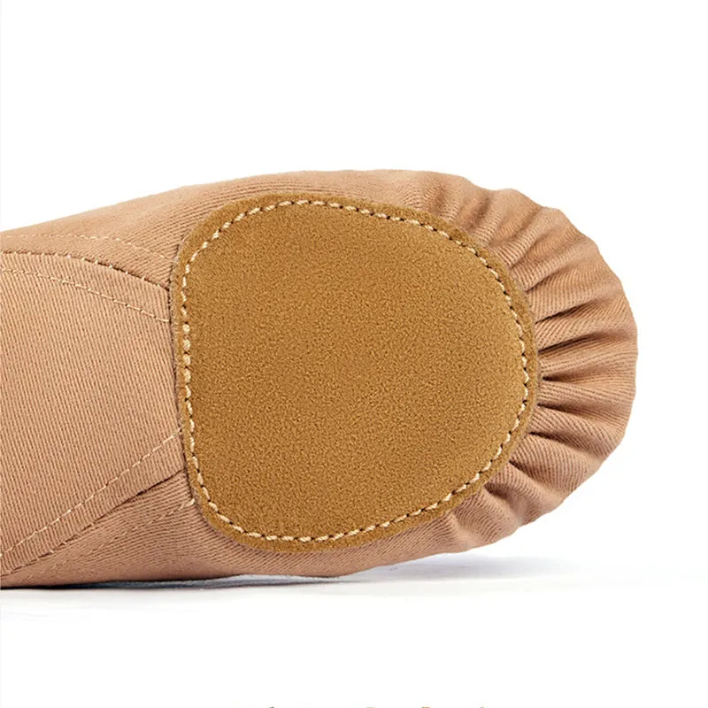 Canvas Light Brown Flats Jazz Teaching & Practice Shoes