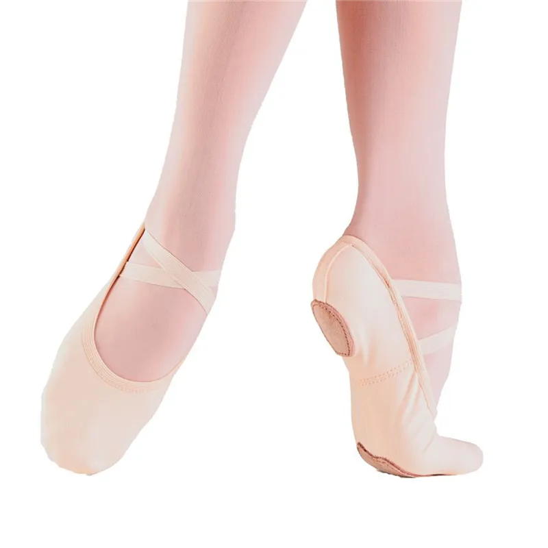 Child Bliss Stretch Canvas Ballet Shoes - Light Pink