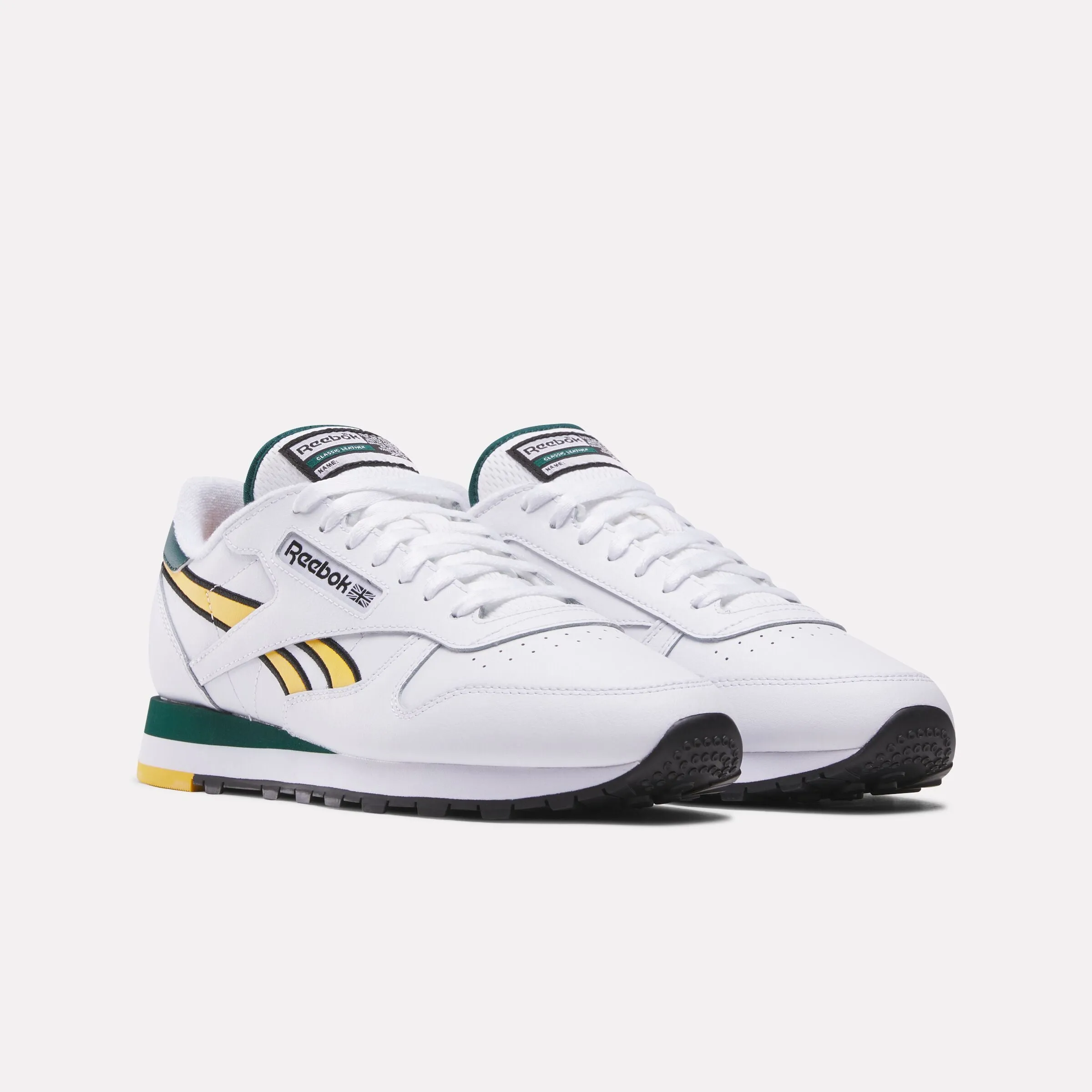 Classic Leather Shoes White/Gold/Collegiate Green