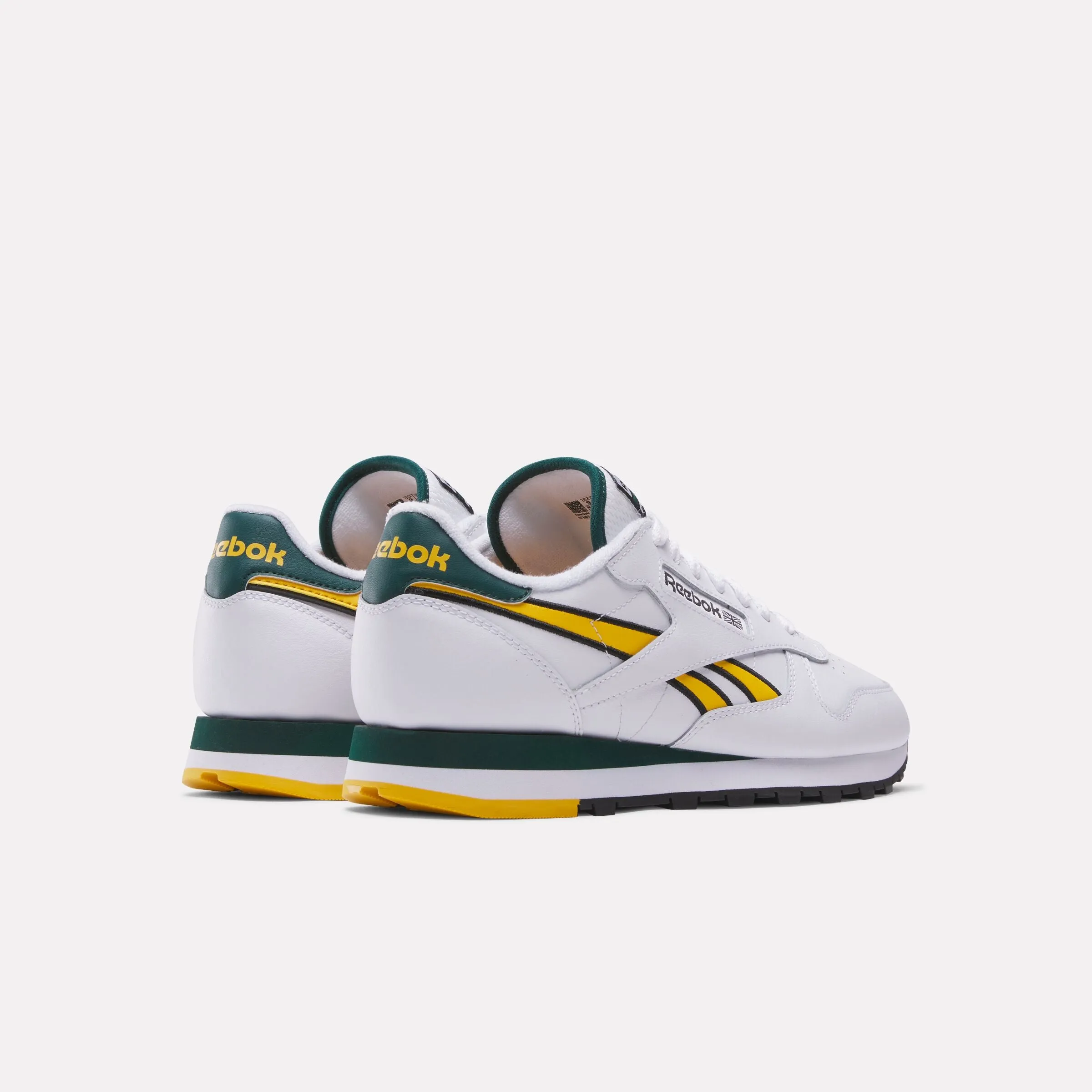 Classic Leather Shoes White/Gold/Collegiate Green