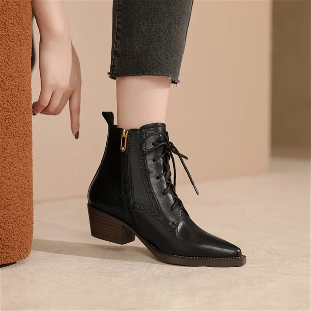 CrocIntrigue Lace-Up Leather Boots