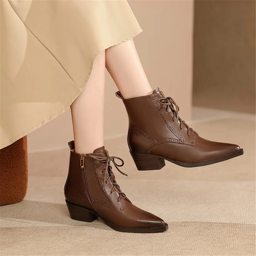 CrocIntrigue Lace-Up Leather Boots