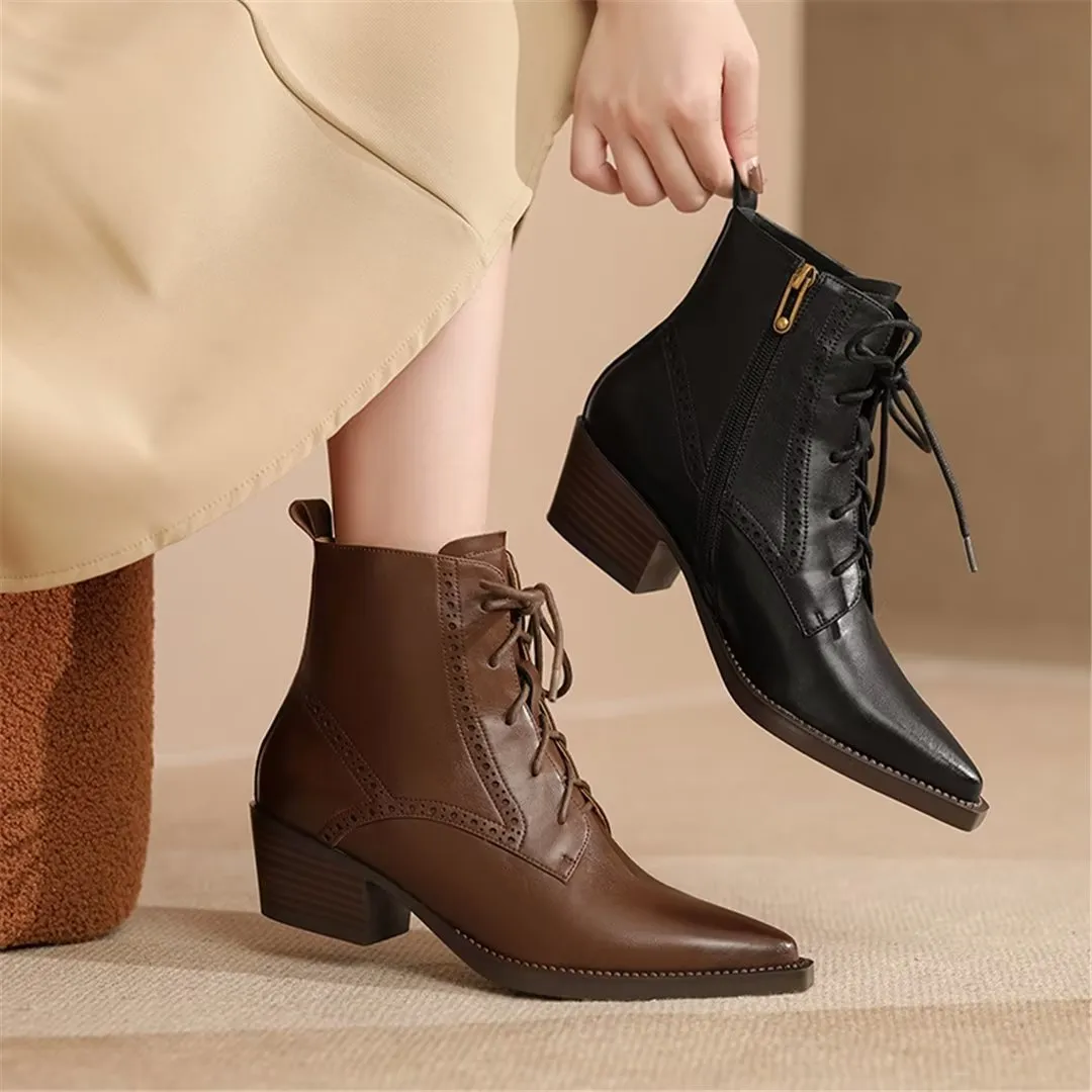 CrocIntrigue Lace-Up Leather Boots