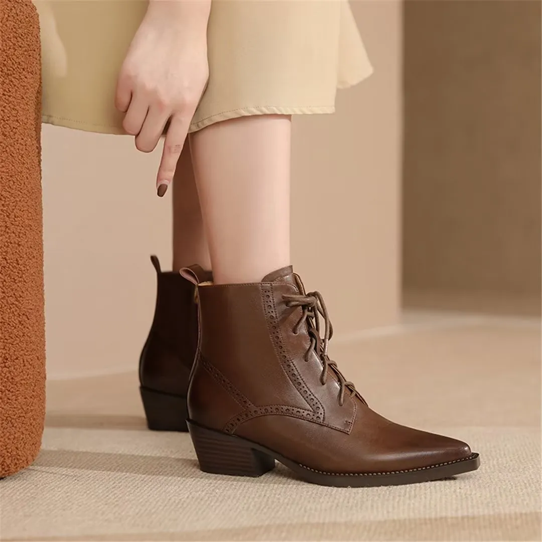 CrocIntrigue Lace-Up Leather Boots