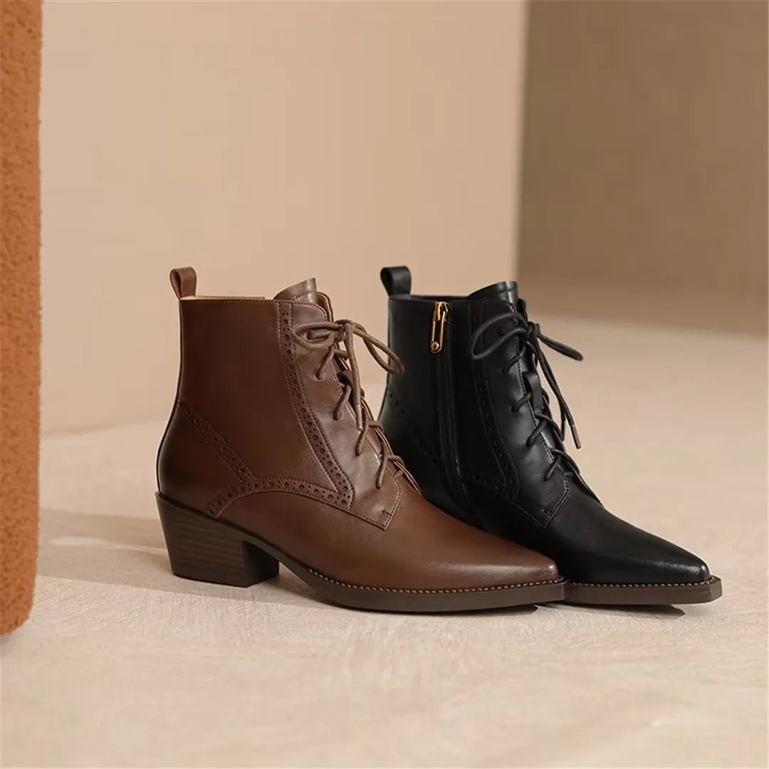 CrocIntrigue Lace-Up Leather Boots