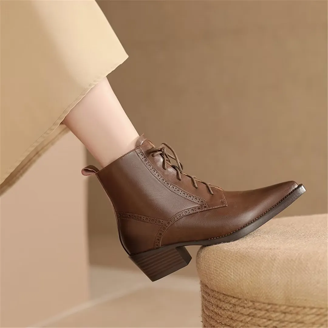 CrocIntrigue Lace-Up Leather Boots