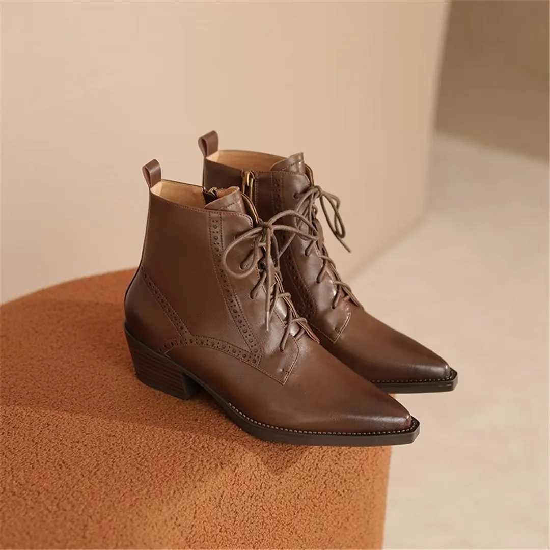 CrocIntrigue Lace-Up Leather Boots