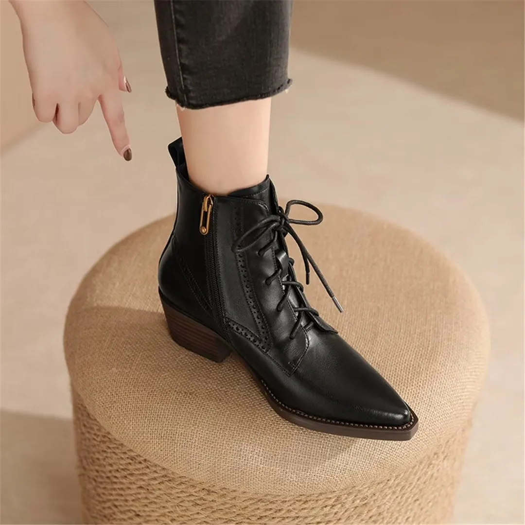 CrocIntrigue Lace-Up Leather Boots