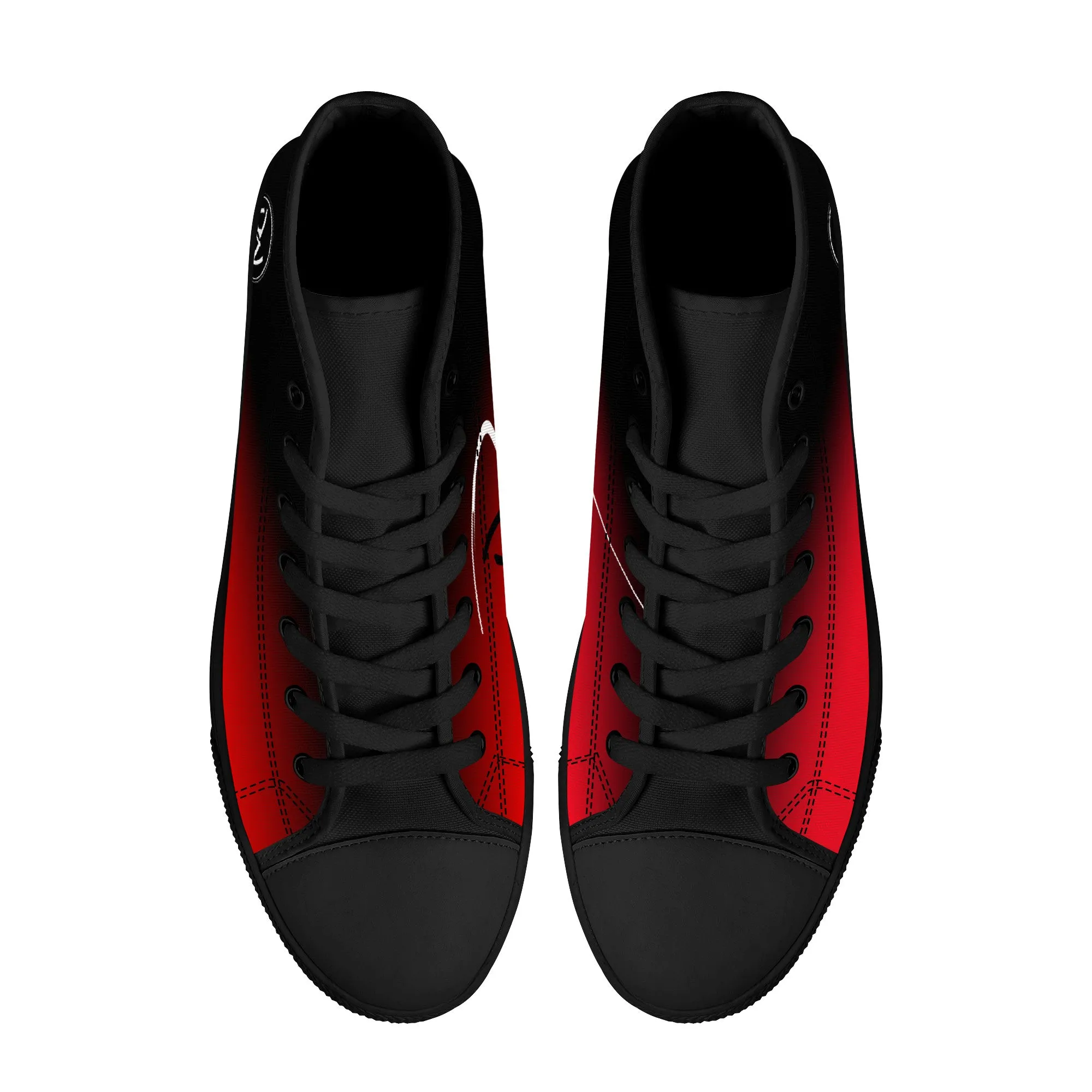 D25 High-Top Canvas Shoes - Black and Red