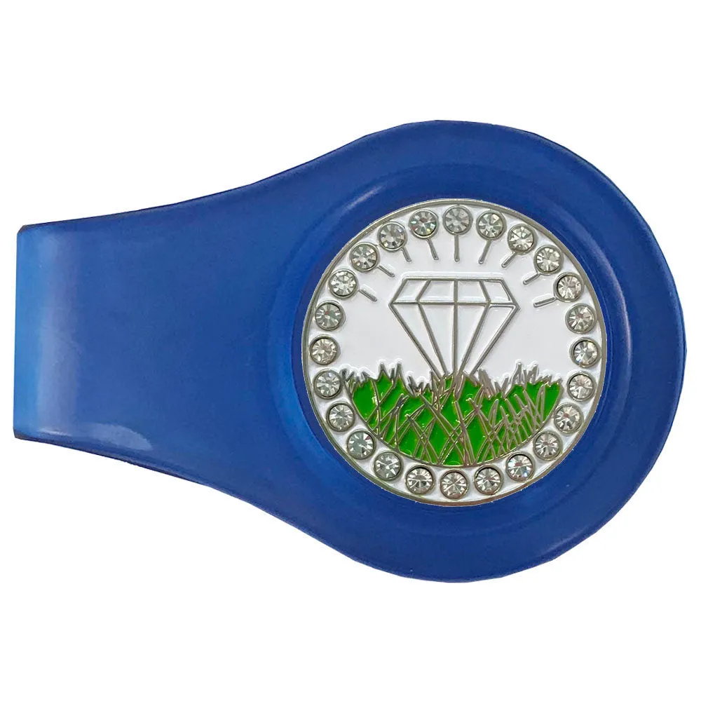 Diamond In The Rough (White) Golf Ball Marker Colored Clip