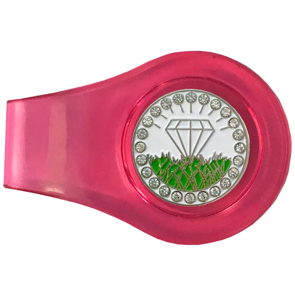 Diamond In The Rough (White) Golf Ball Marker Colored Clip