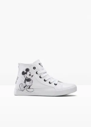 Disney high top sneakers with Disney Mickey Mouse, white