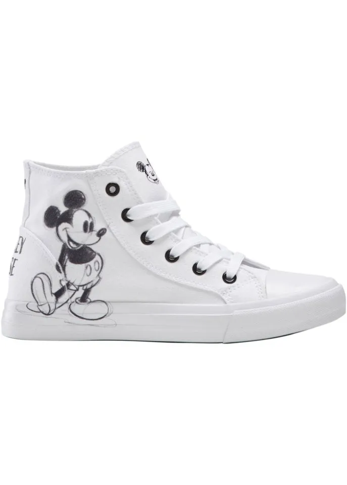 Disney high top sneakers with Disney Mickey Mouse, white