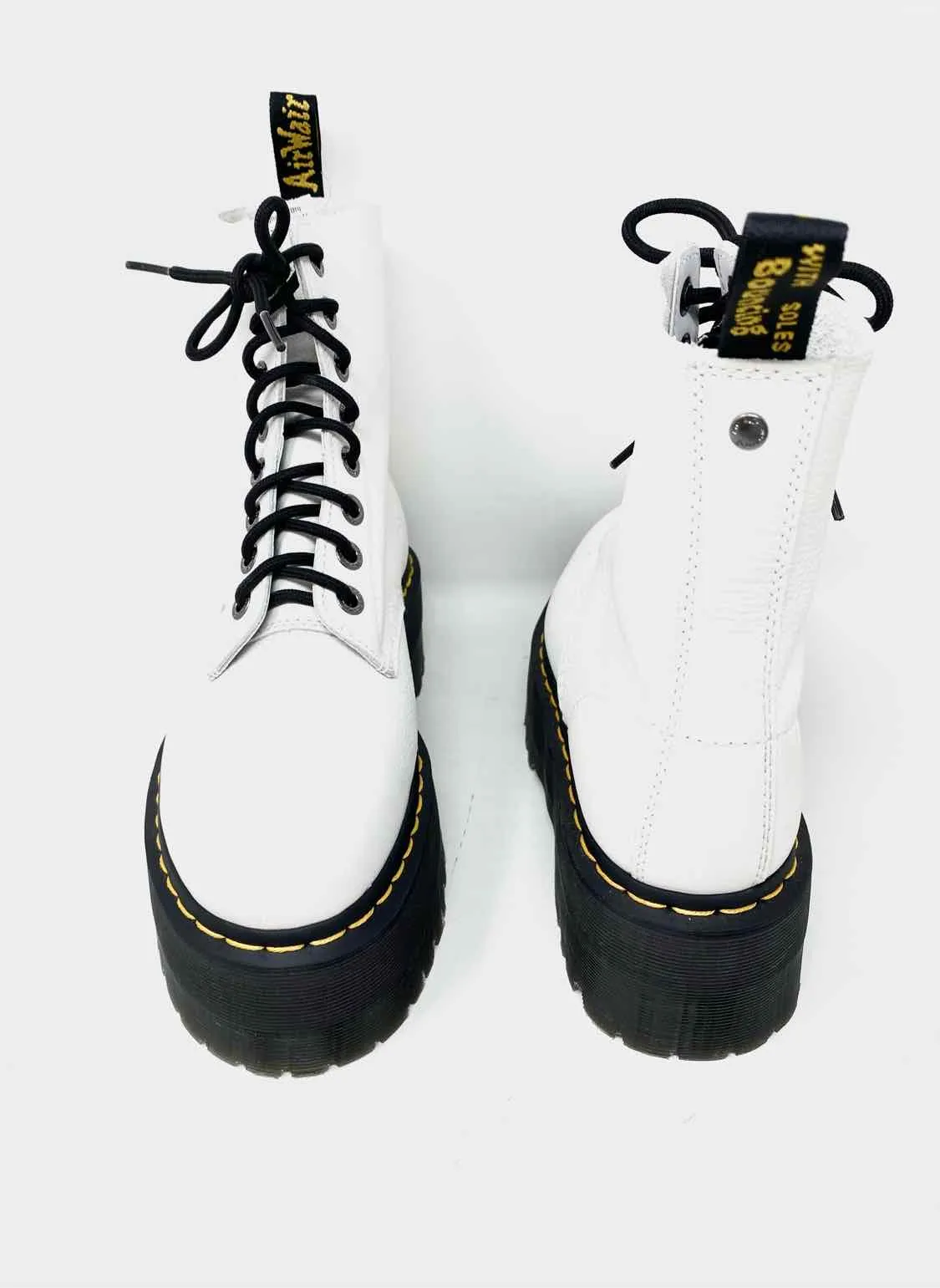 Dr. Martens 1460 Pascal Max Women's White Platform Leather LACE UP Size 9 Boots