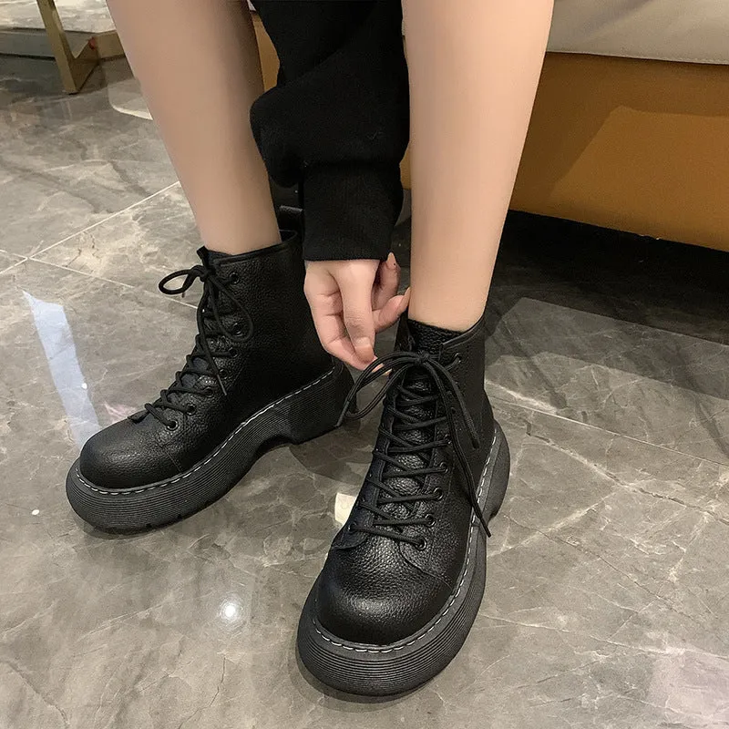 Fashion Lace-up Ankle Boots Women Thin Skinny Boots