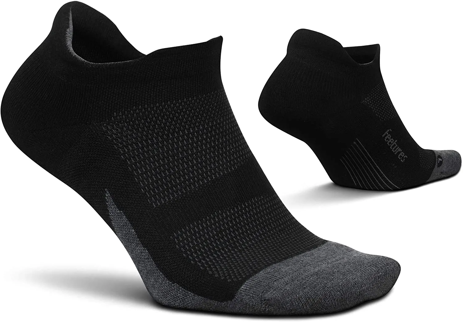 Feetures Elite Max Cushion No Show Tab Block- Running Socks for Men & Women, Athletic Compression Socks, Moisture Wicking