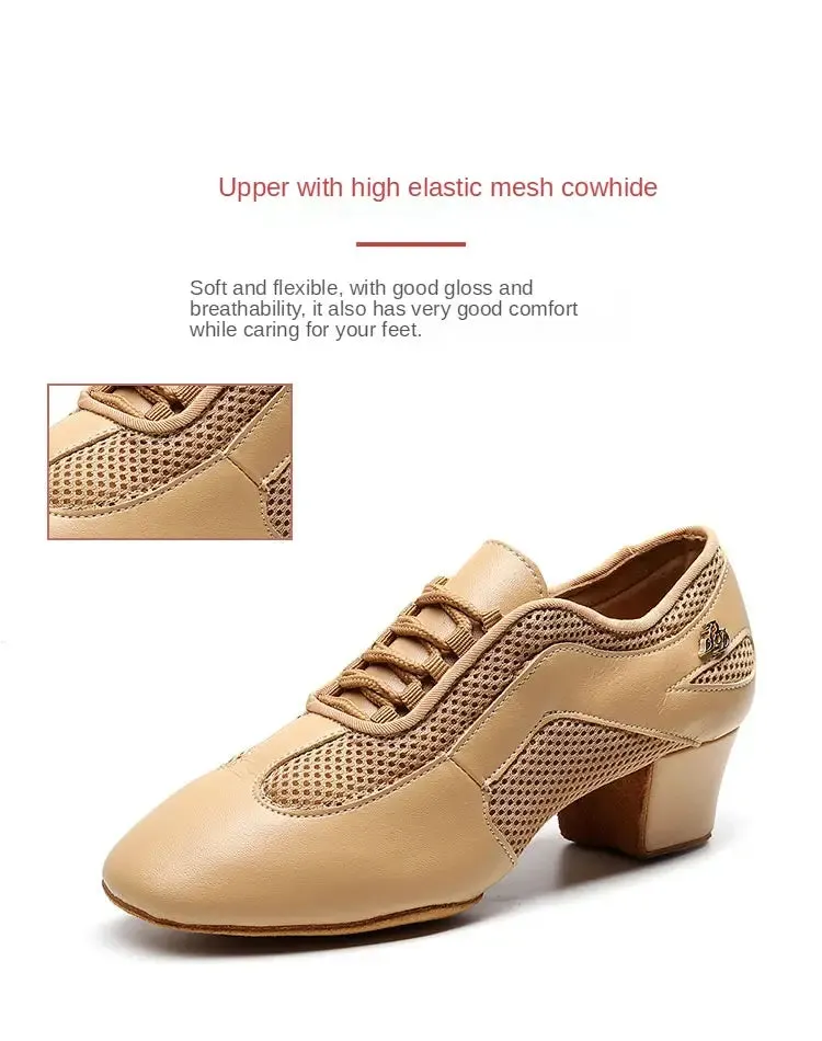 Flex Practice Soft Nude Latin Dance Shoes – 1.5'' Heel with Suede Sole