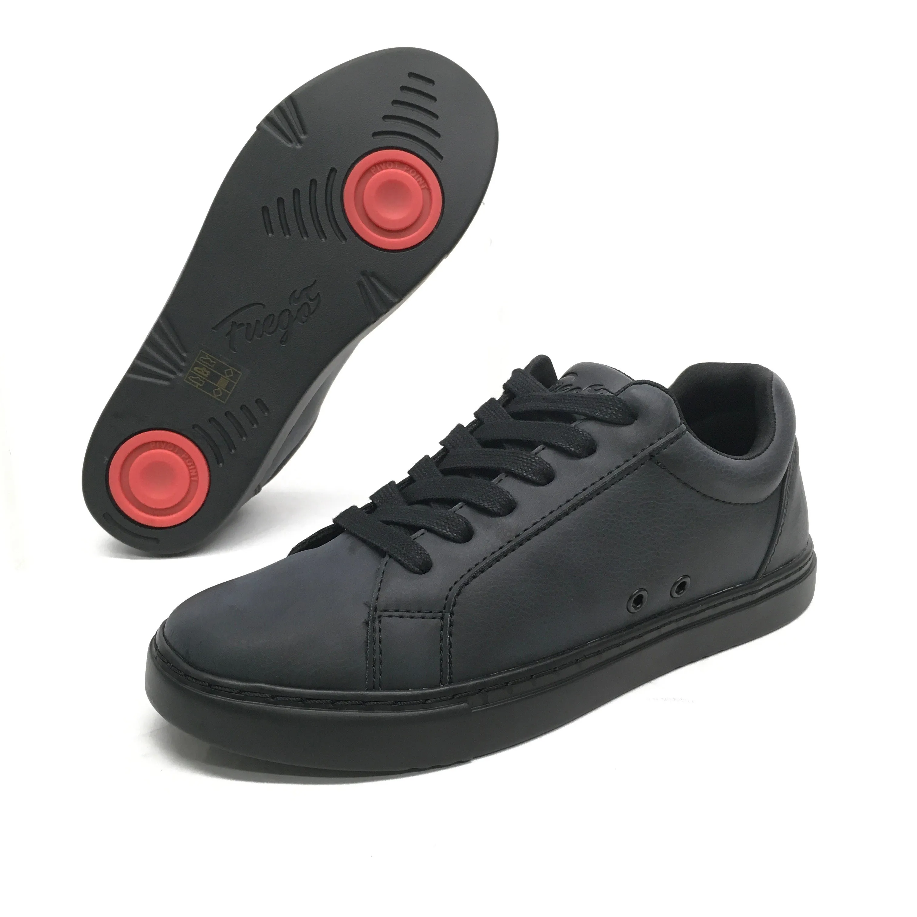 Fuego: Low-Top Dance Sneaker | All Black | MED | Flat Full Rubber Sole | VEGAN