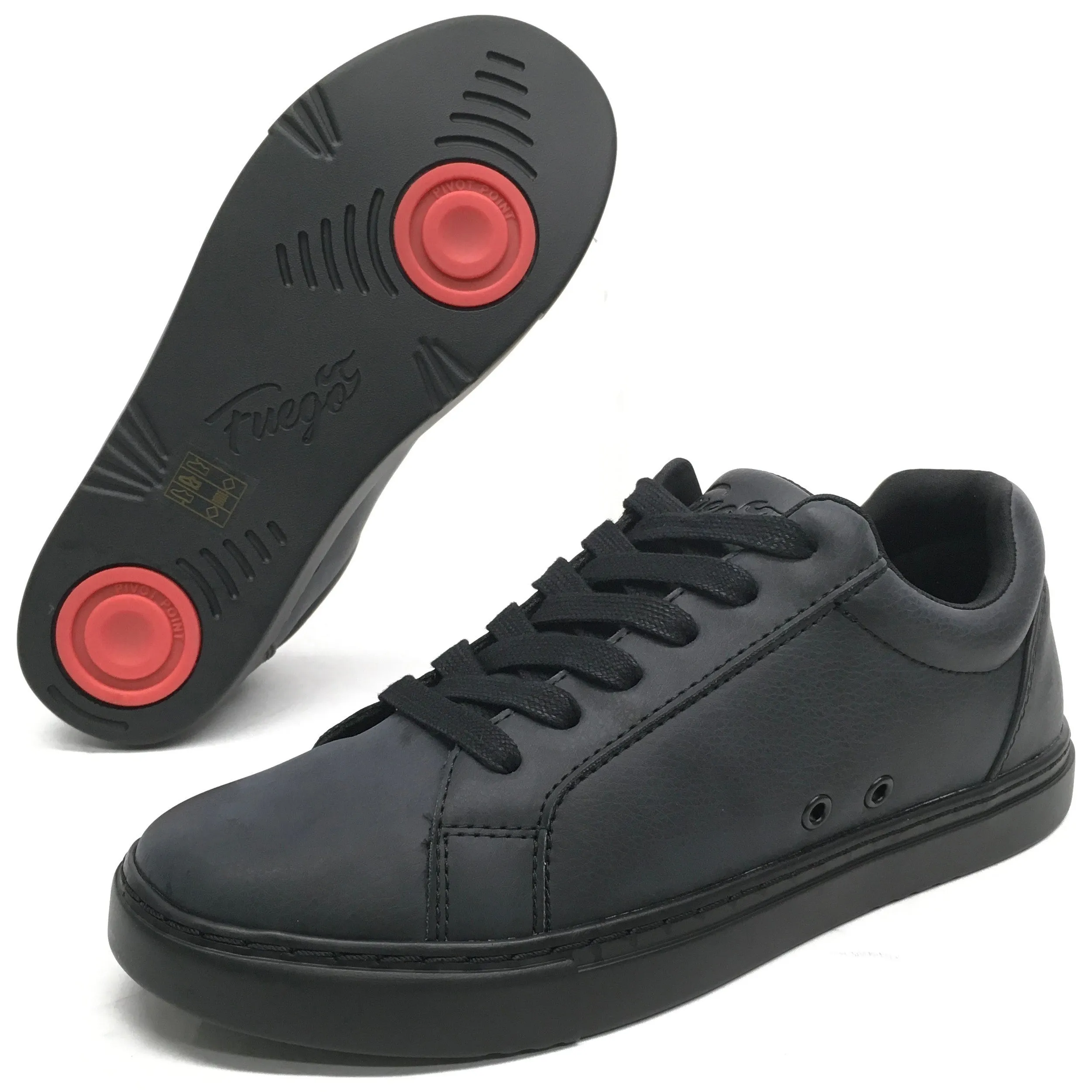 Fuego: Low-Top Dance Sneaker | All Black | MED | Flat Full Rubber Sole | VEGAN