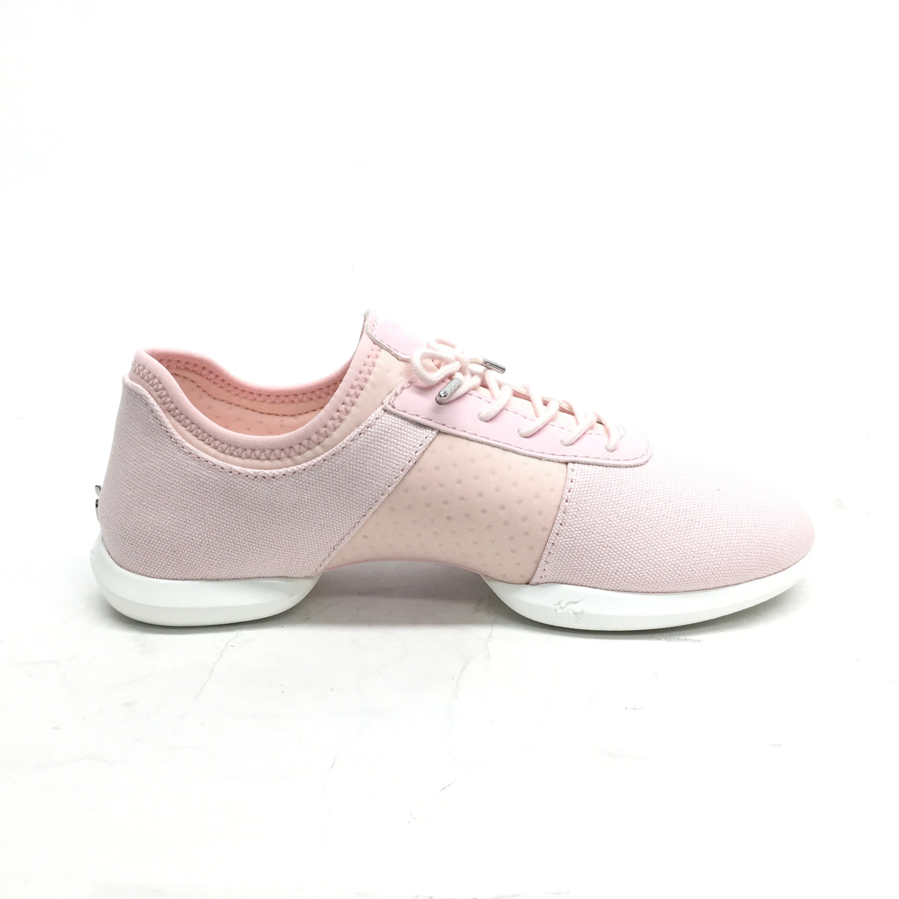 Fuego: Split Sole Dance Sneaker | Pink Fabric & Neoprene | MED | Flat Split Rubber Sole | VEGAN