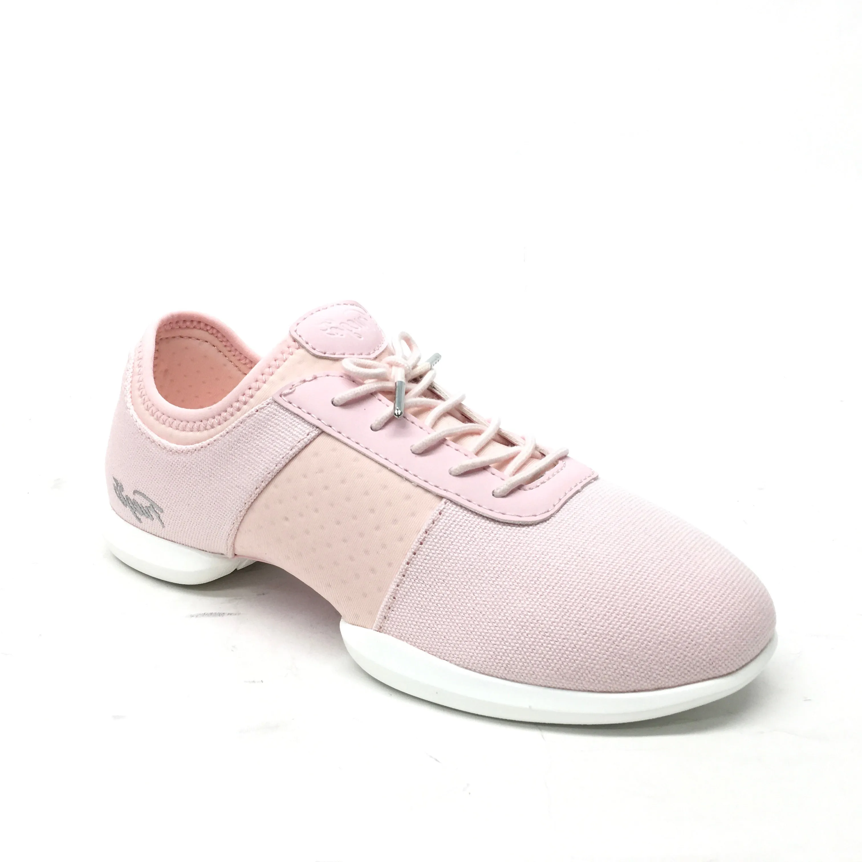 Fuego: Split Sole Dance Sneaker | Pink Fabric & Neoprene | MED | Flat Split Rubber Sole | VEGAN