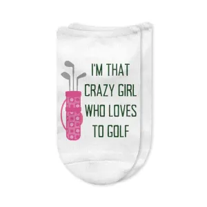 Fun Golf Socks for Women – Crazy Golf Girls No-Show Socks
