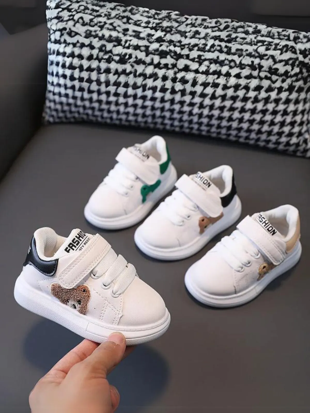 Girls Fashion Teddy Bear Sneakers By Liv and Mia