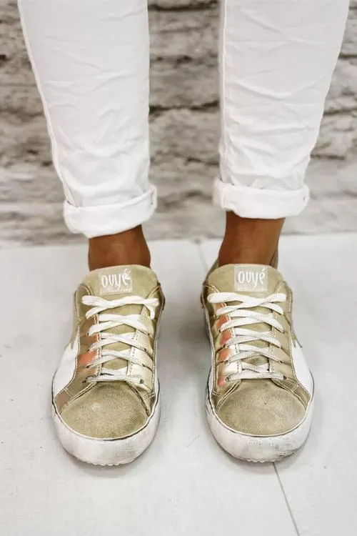 Glitter Star Lace Up Sneakers