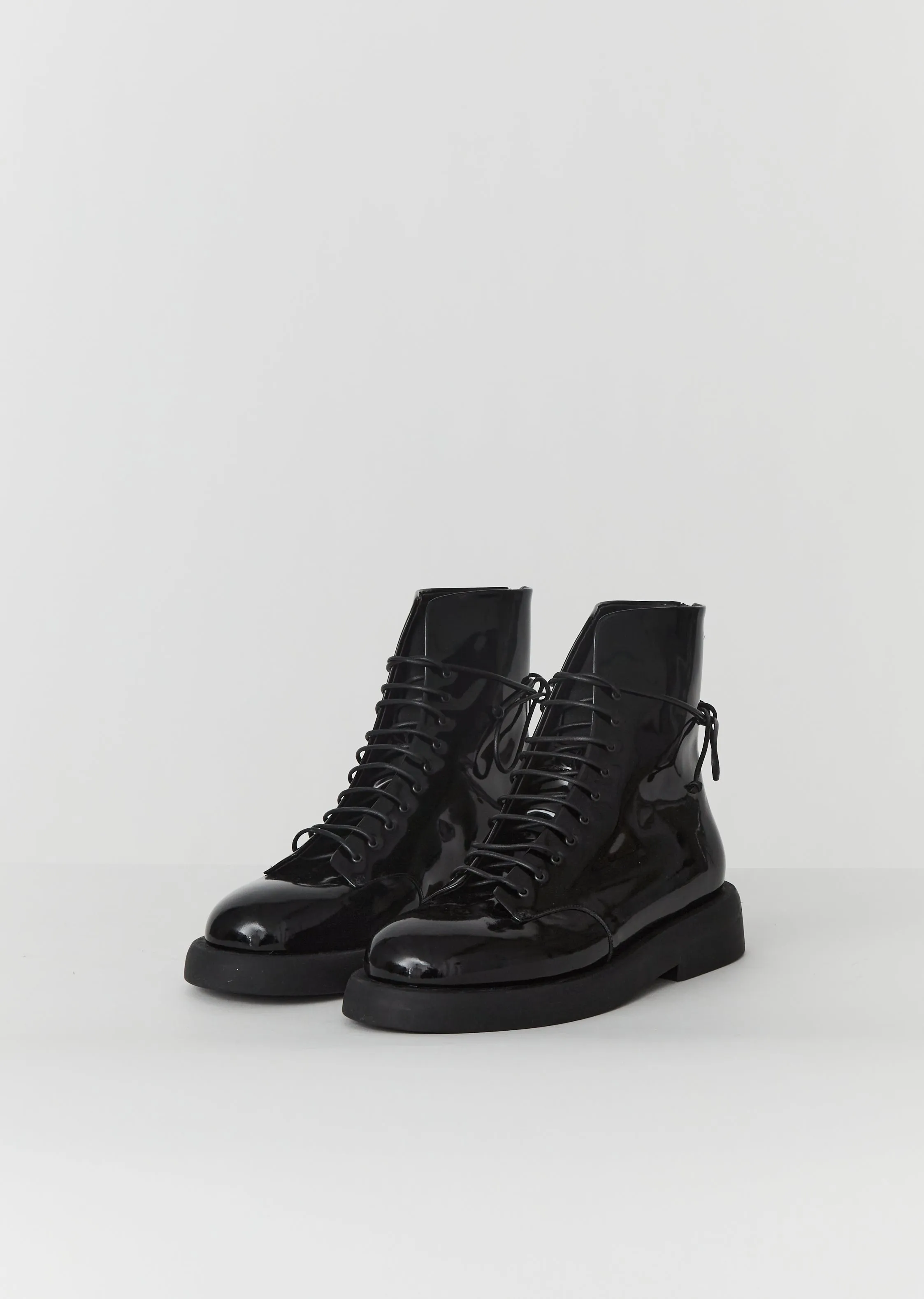 Gommello Patent Leather Boots — Black